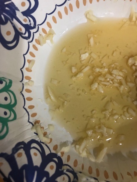 minced garlic with olive oil and lime juice