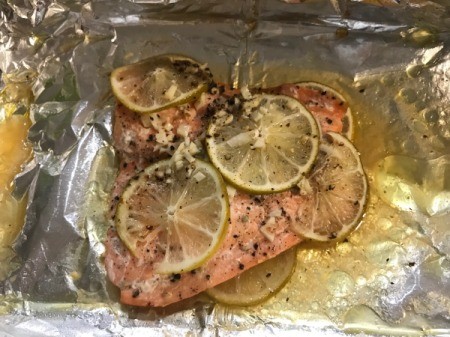 Honey Lime Salmon on foil