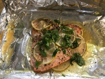 Honey Lime Salmon on foil
