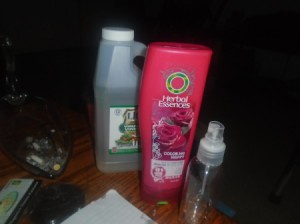 Ingredients for homemade linen spray