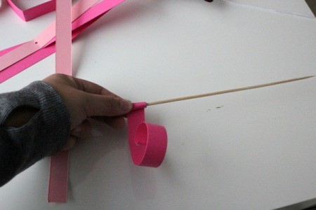 Hearts Garland - rolling other end