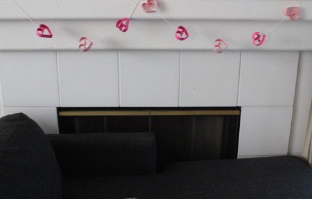 Hearts Garland - hanging on mantle