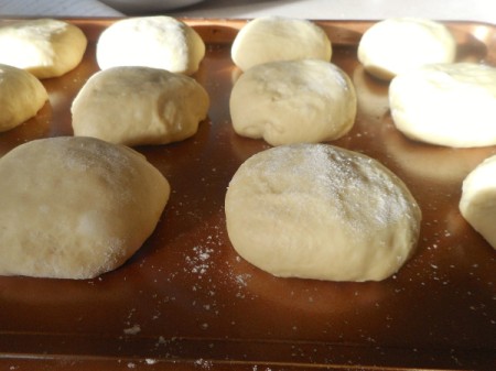 buns on cookie sheet