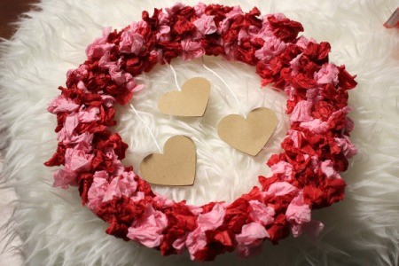 Valentine's Day Tissue Wreath