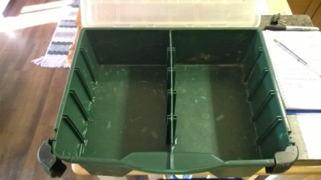 An old RC car box that can be repurposed for storage.