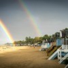 Double Rainbow On Beach