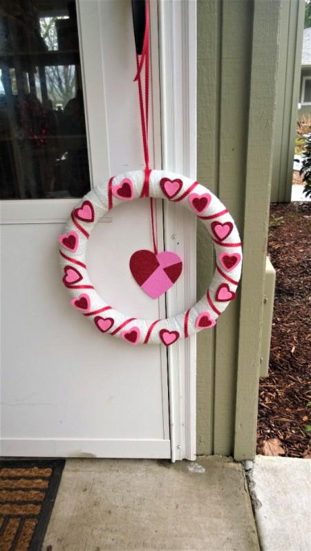 Foam Heart Wreath - finished wreath