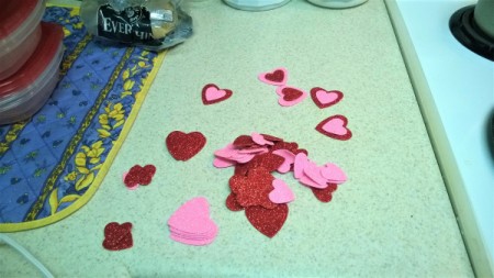 Foam Heart Wreath - glue small and medium hearts together