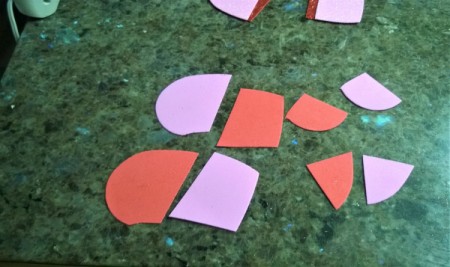 Foam Heart Wreath - disassembled hearts