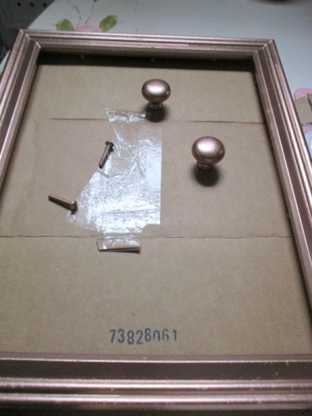 Turning A Picture Frame Into a Display or Serving Tray - painted knobs