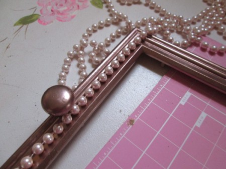 Turning A Picture Frame Into a Display or Serving Tray - adding beads to frame