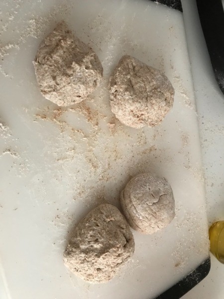 dough in 4 pieces