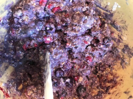 berries added to batter