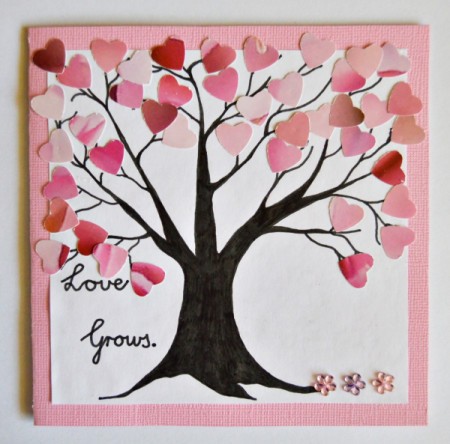 Love Grows Valentine Card - add flower stickers