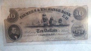 1833 Farmers Exchange 10 note in poor condition.