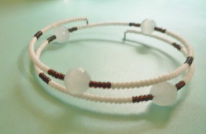 Delicate Memory Wire Beaded Bracelet - finished bracelet