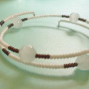 Delicate Memory Wire Beaded Bracelet - finished bracelet