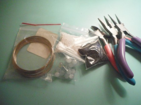 Delicate Memory Wire Beaded Bracelet - supplies