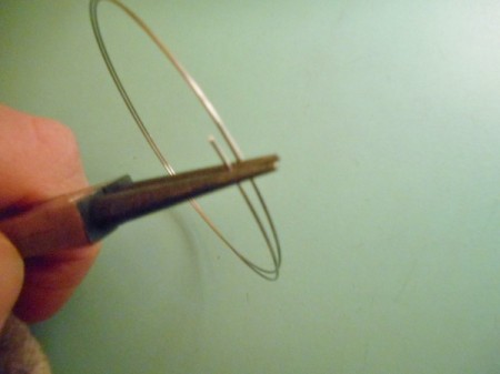 Delicate Memory Wire Beaded Bracelet - wrap one end around the tip of the pliers to make a circle