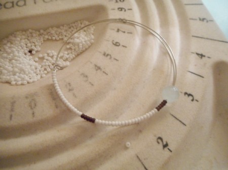 Delicate Memory Wire Beaded Bracelet - add a focal bead and continue pattern on the other side