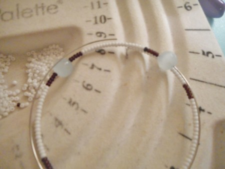 Delicate Memory Wire Beaded Bracelet - add second focal bead