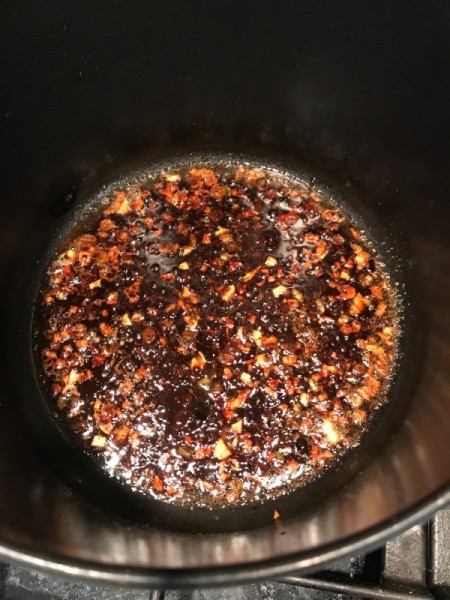 garlic and ginger in pan