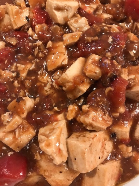 Mapo Tofu in pan
