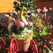 The Smallest Fairy Garden - outside on plant shelf