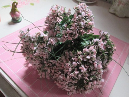 The Smallest Fairy Garden - faux flowers to create cherry blossoms