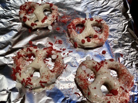 sprinkles on foil lined sheet