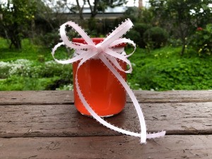 Peppermint Syrup as a Valentine's Gift - glass jar of peppermint syrup