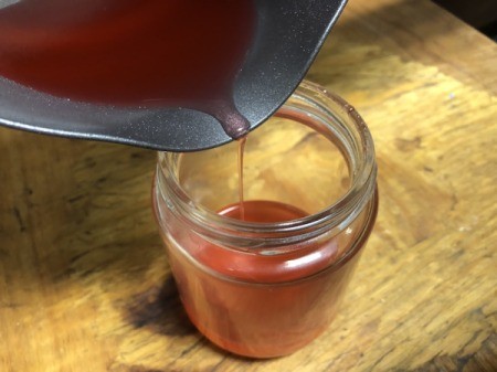 Peppermint Syrup as a Valentine's Gift - as the syrup cools it will thicken, pour into a jar