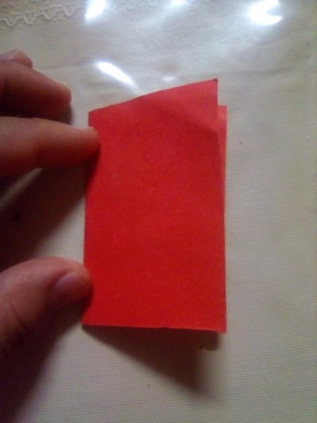 Mini Pop-up Valentine Card - on fourth piece cut in half and fold one half in half again