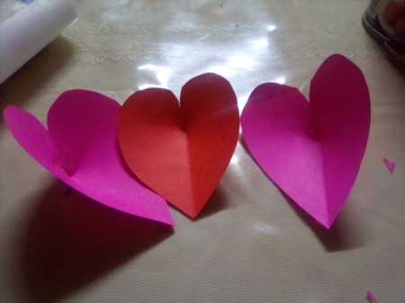 Mini Pop-up Valentine Card - repeat with the other two folded pieces of paper