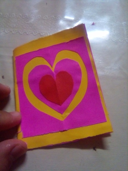 Mini Pop-up Valentine Card - add details to the front of the card