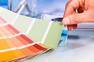 Woman Selecting Paint Color from Sample