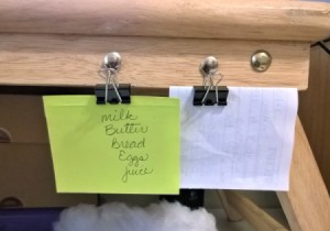 Binder Clips holding Notes