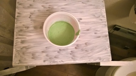 New Life for Old Cabinet - mixing paint