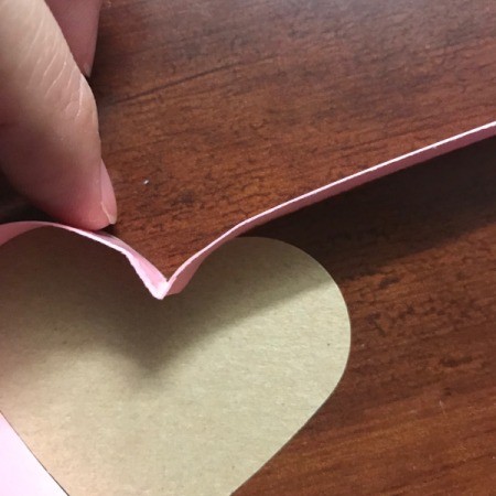 Valentine's Heart Chocolate Candy/Coupon Gift - making the turn at the top