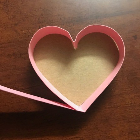 Valentine's Heart Chocolate Candy/Coupon Gift - finished adding strip side