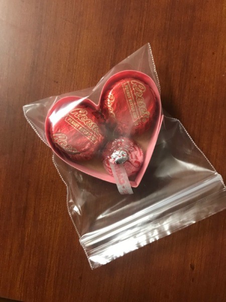 Valentine's Heart Chocolate Candy/Coupon Gift - add candies and place is zipper plastic bag