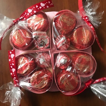 Valentine's Heart Chocolate Candy/Coupon Gift - all bags in place