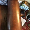 Repairing an Armchair With Leather Upholstery Damage - discoloration on Pleather upholstery