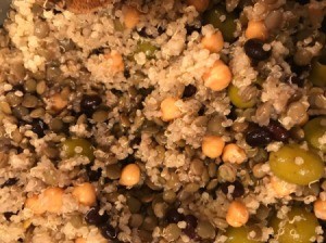 Lentil and Bean Quinoa Salad in bowl