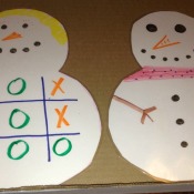 Paper Snowman Dry-Erase Tic-Tac-Toe & Dots and Boxes Boards  - finished tic tac toe snowman and one that can be decorated