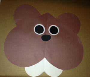 Heart Shaped Paper Groundhog - glue all pieces for final groundhog