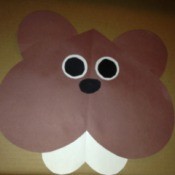 Heart Shaped Paper Groundhog - glue all pieces for final groundhog