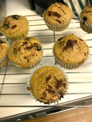 Blueberry Muffins on wire rack