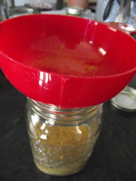 putting bouillon in jar