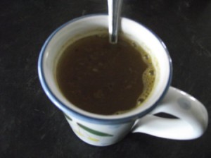 Homemade Vegetable Bouillon in cup